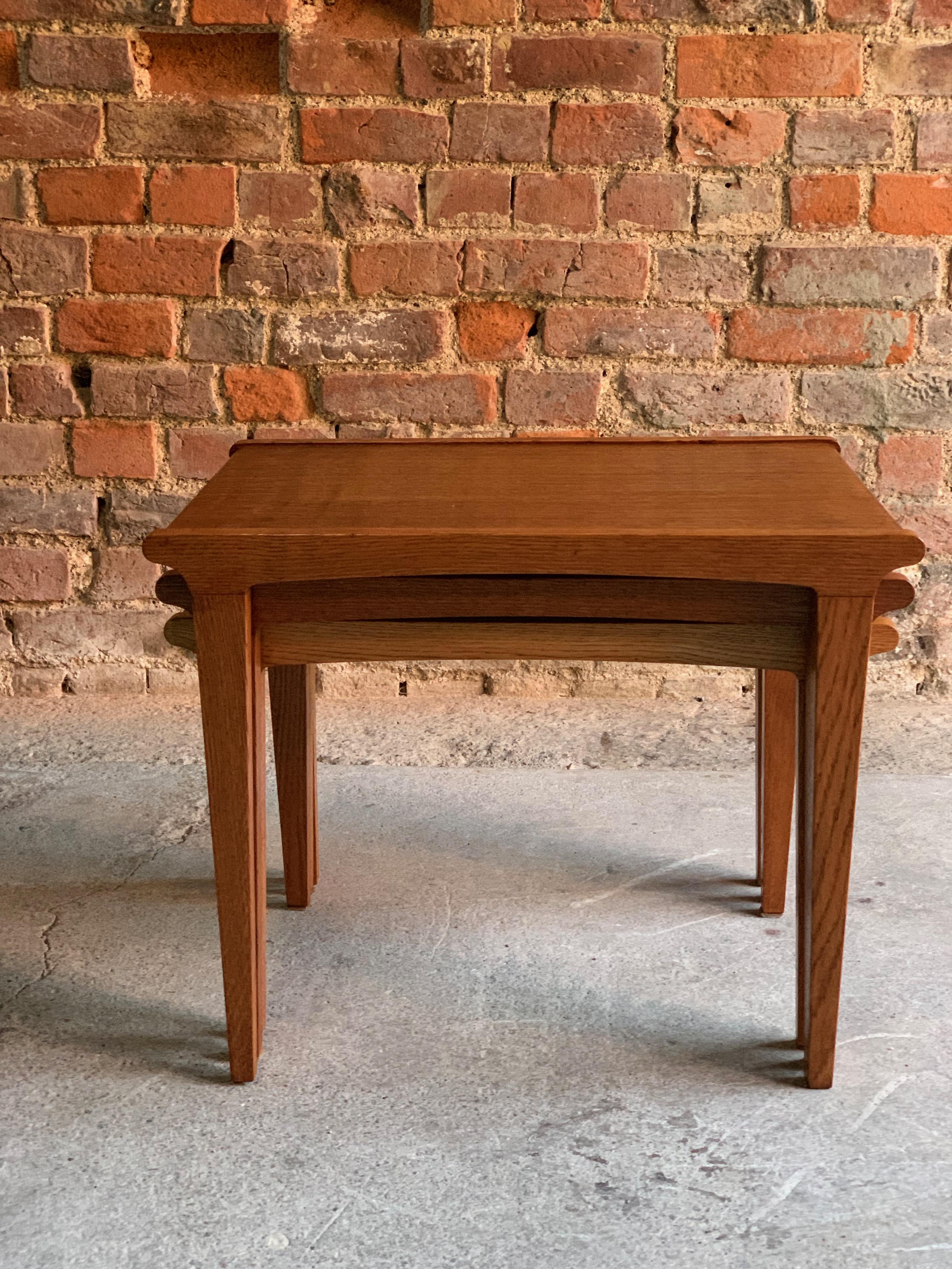Midcentury Gordon Russell Nest of Tables Set of Three Oak, 1950s 3
