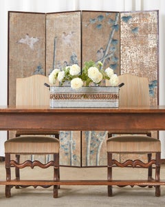 Midcentury Gracie Chinoiserie Style Wallpaper Four Panel Screen