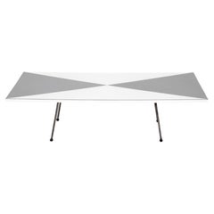 Midcentury Gray & White Low Coffee Table