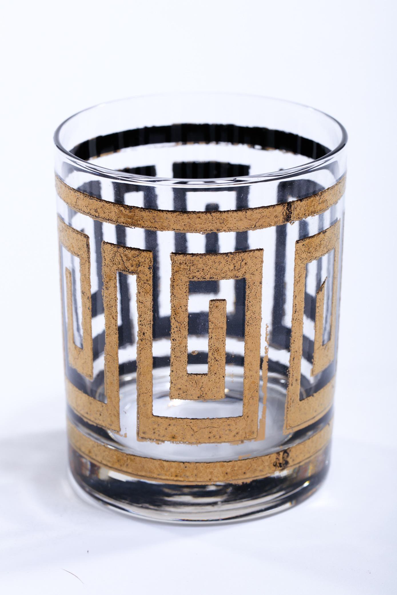 Shall we invite Don Draper over from Mad Men for a nightcap? Yes, please! Sexy and so refined, this Greek key pattern is one of the most rare and sought after. As mid century glassware experts, it's been several years since we've seen a complete