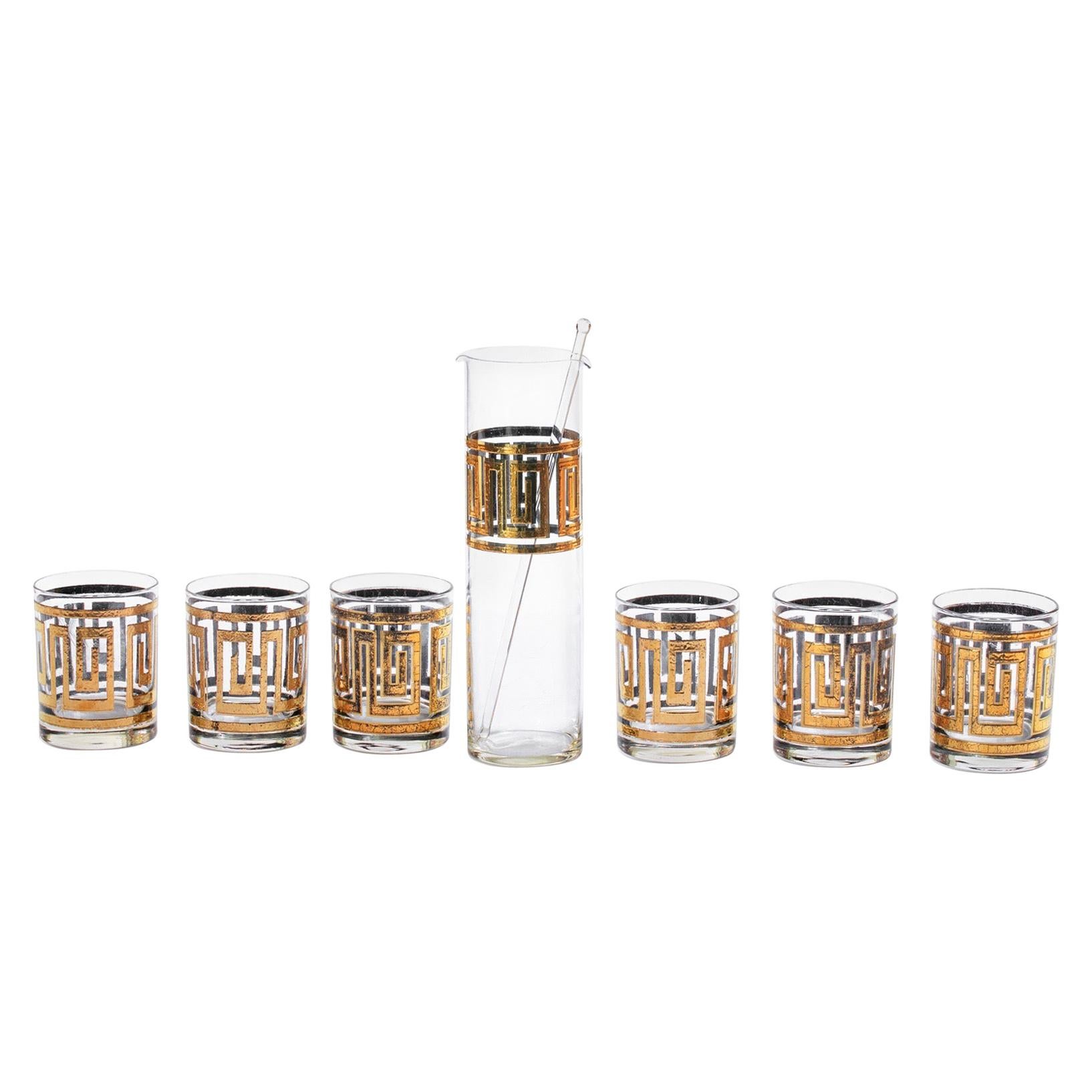 greek key glasses