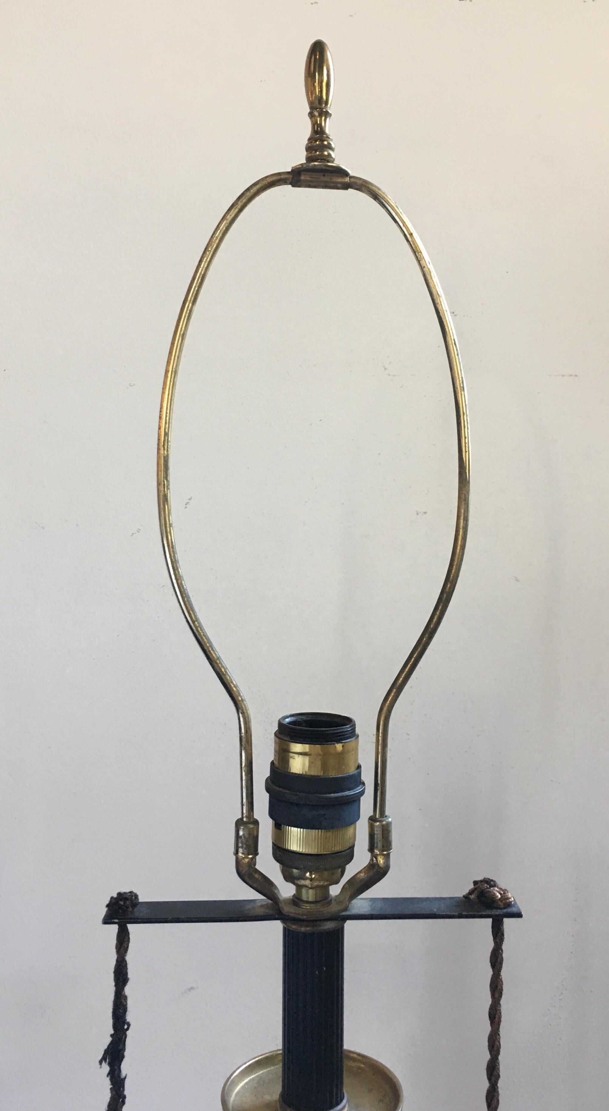 Midcentury Greek Key Motif James Mont Style Lamp 1
