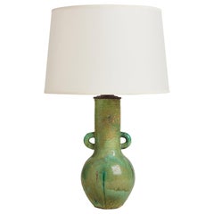 Midcentury Green Ceramic Table Lamp