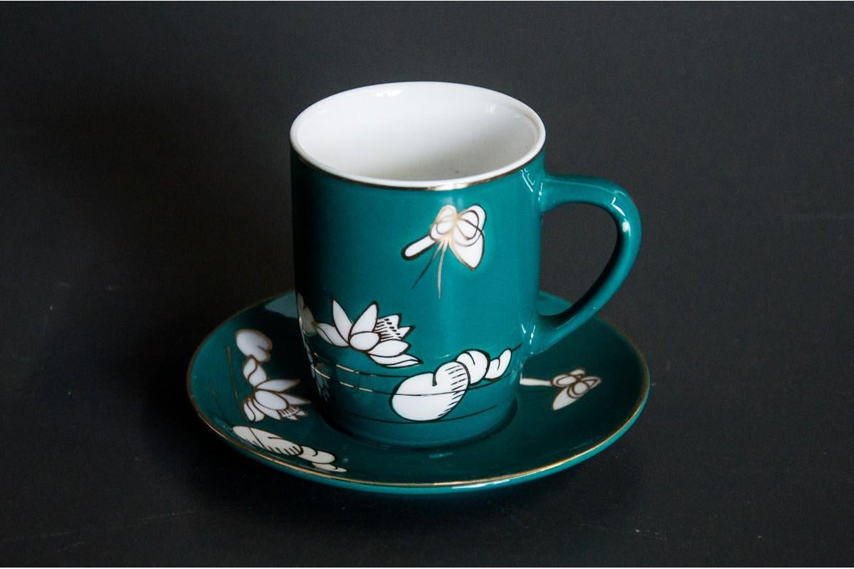 Mid-Century Modern Midcentury Green Coffee / Tea Service for 6 For Sale