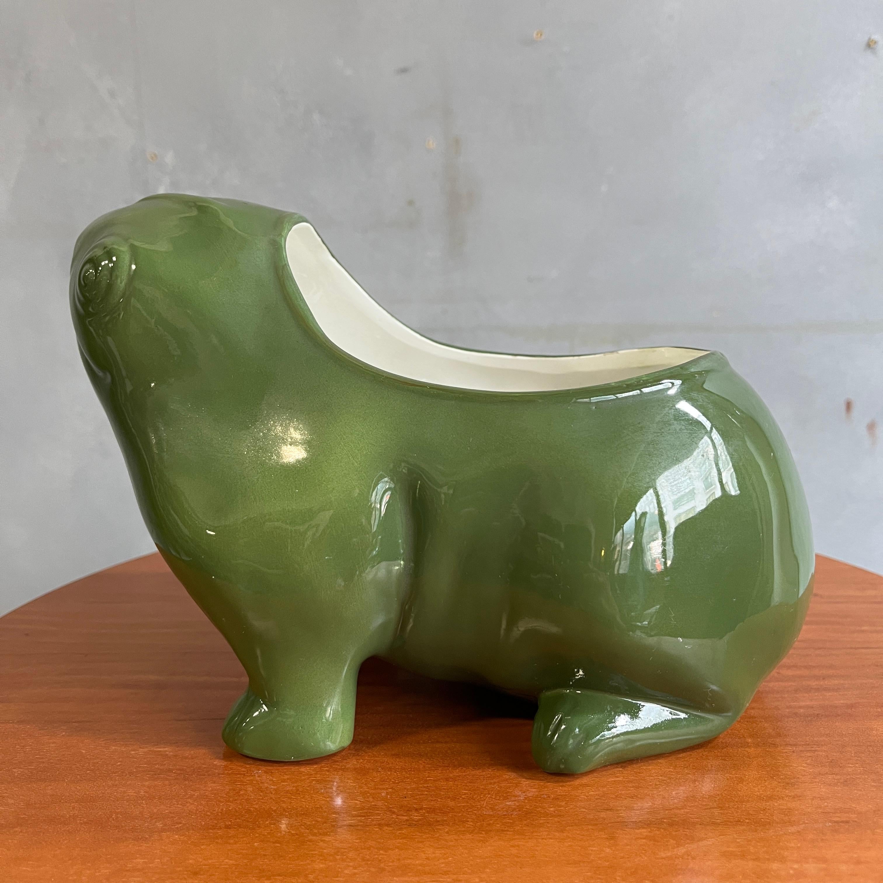 Midcentury Green Flower Planter Made in Italy for Tiffany For Sale 3