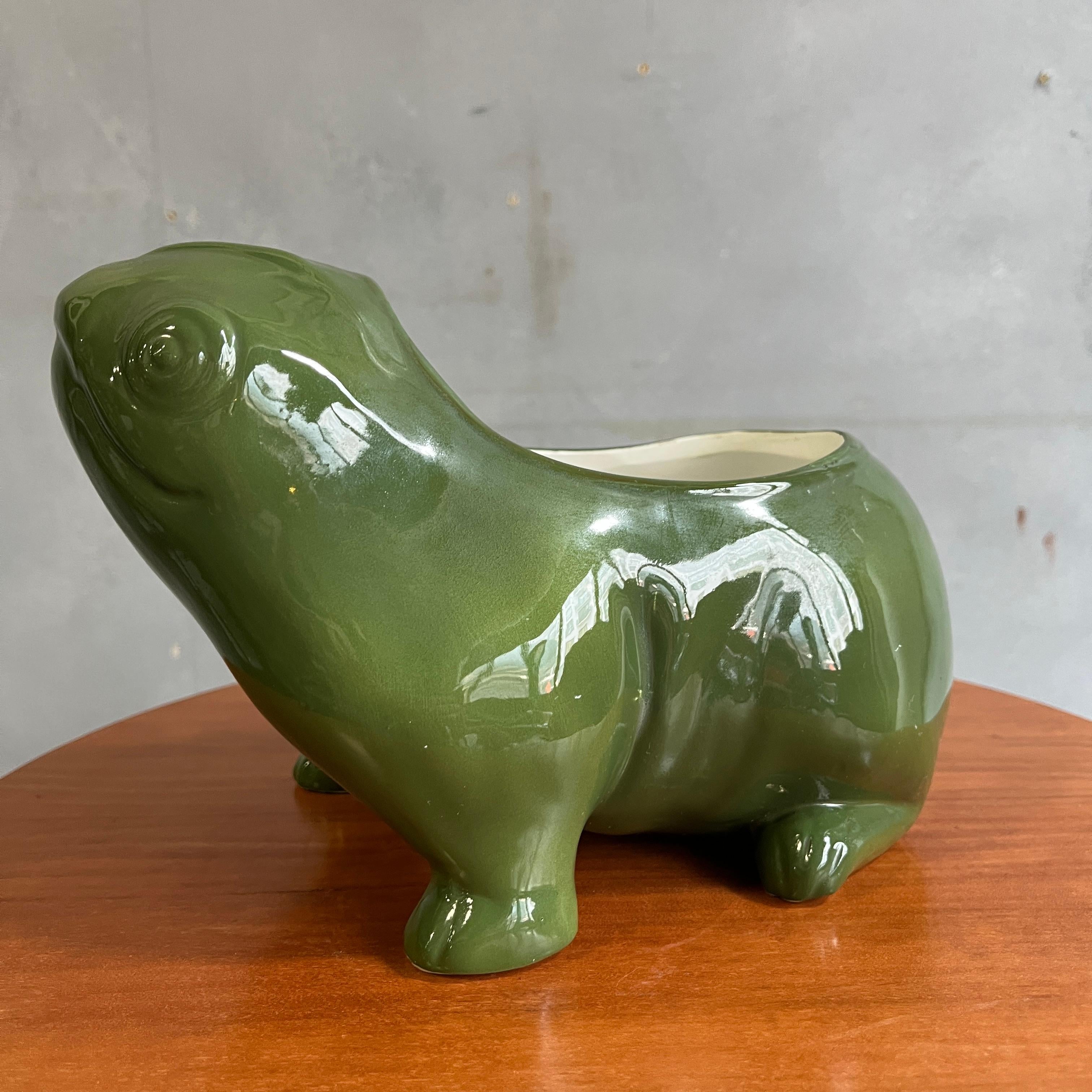 Midcentury Green Flower Planter Made in Italy for Tiffany For Sale 4