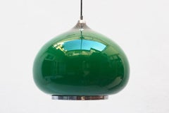 Midcentury Green Glass Pendant, Spain, 1960s