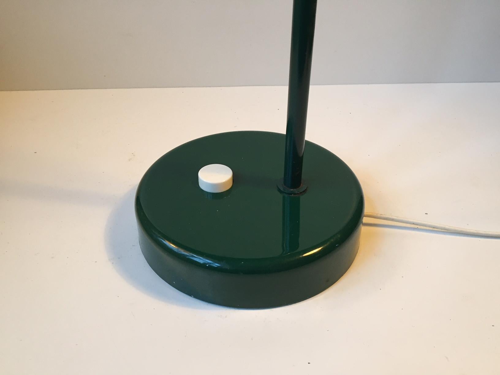 Swedish Midcentury Green Hans-Agne Jakobsson Floor Lamp with Brass Details, Elidus