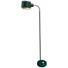 Midcentury Green Hans-Agne Jakobsson Floor Lamp with Brass Details, Elidus