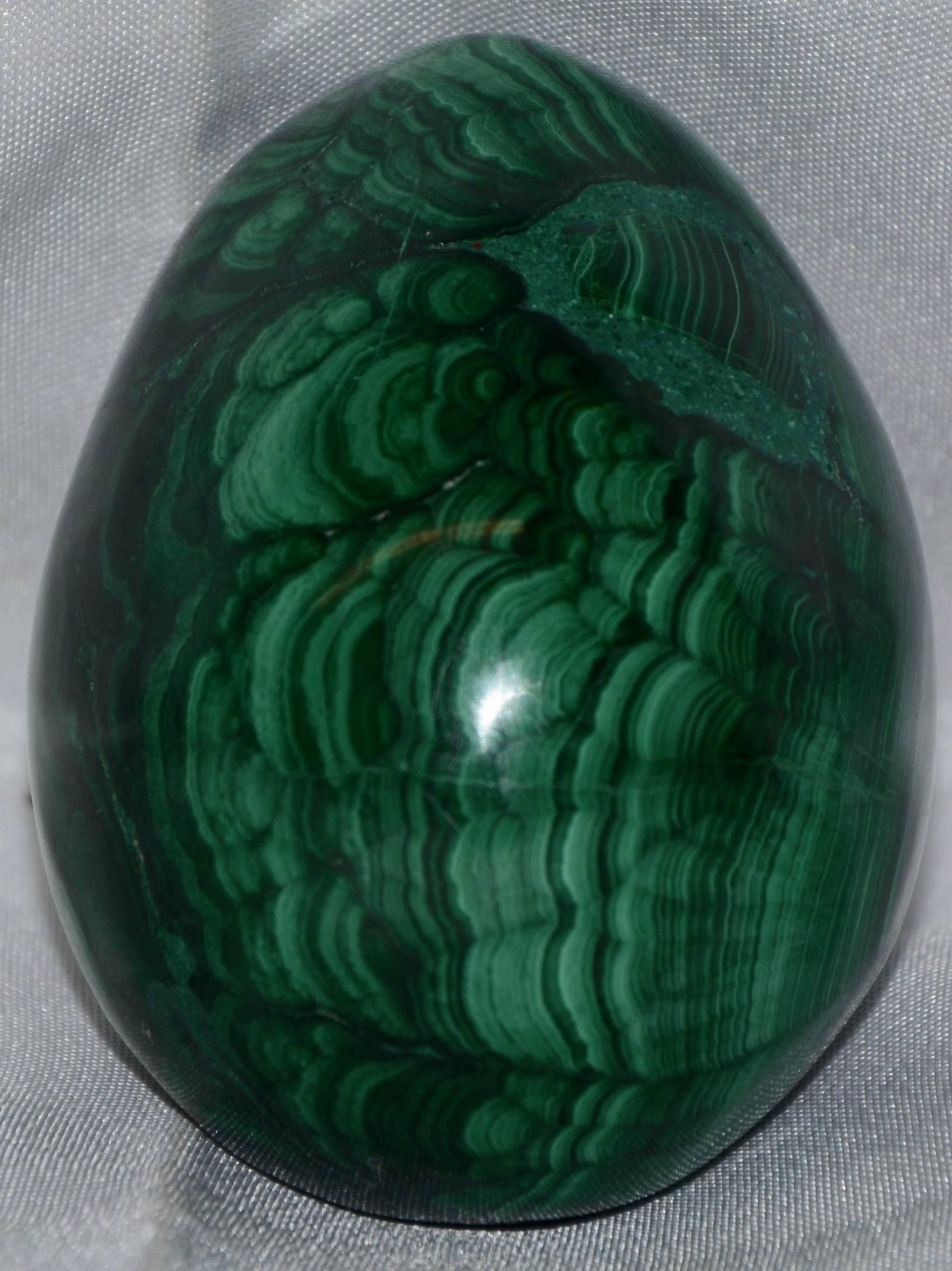 Mid-Century Modern Malachite Egg Midcentury