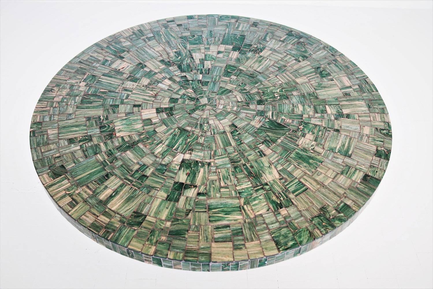 Midcentury Green Mosaic Tulip Coffee Table by Heinz Lilienthal, 1960s 5