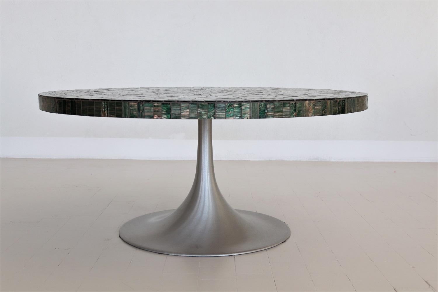 Midcentury Green Mosaic Tulip Coffee Table by Heinz Lilienthal, 1960s 7