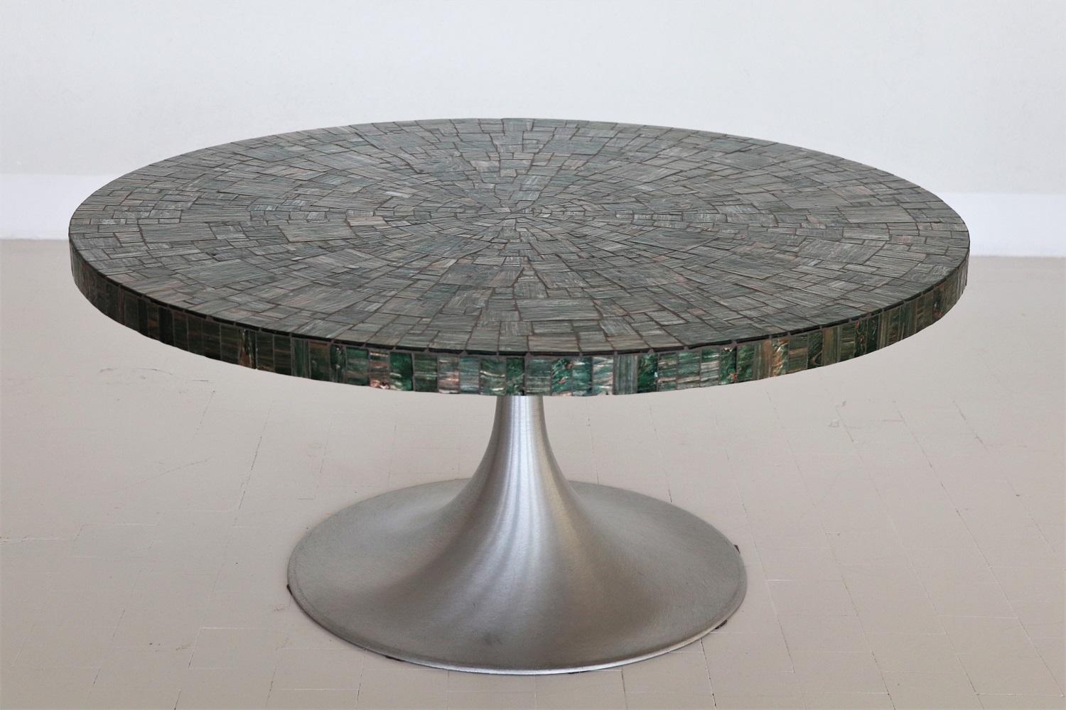 Midcentury Green Mosaic Tulip Coffee Table by Heinz Lilienthal, 1960s 8