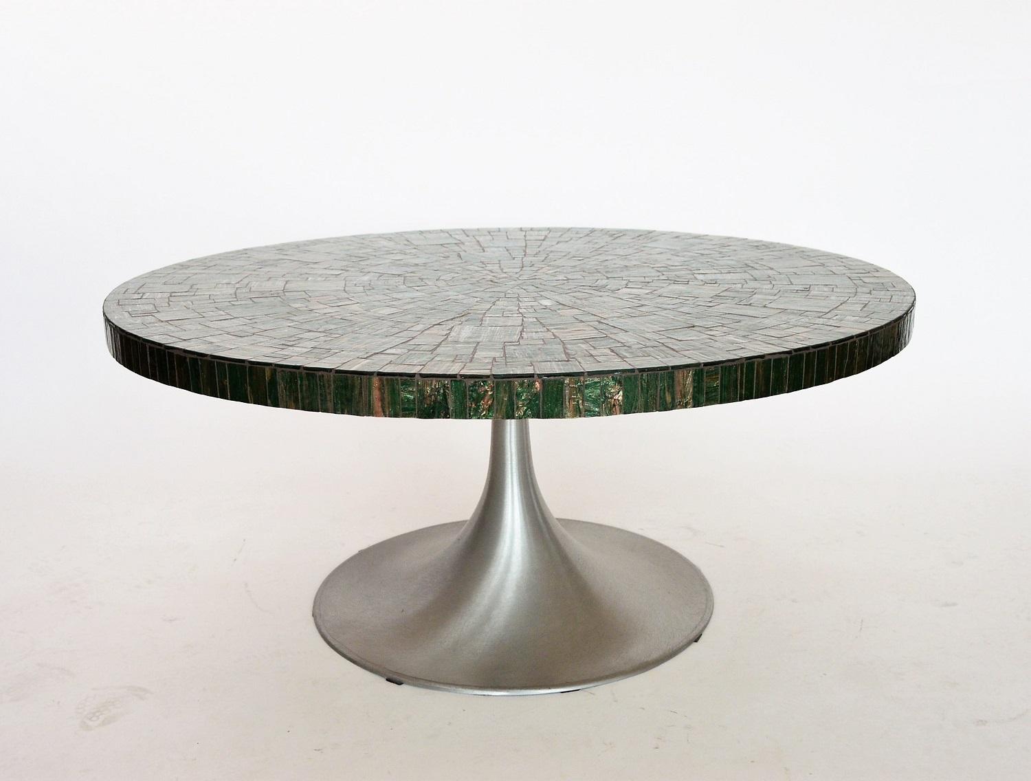 Midcentury Green Mosaic Tulip Coffee Table by Heinz Lilienthal, 1960s 10