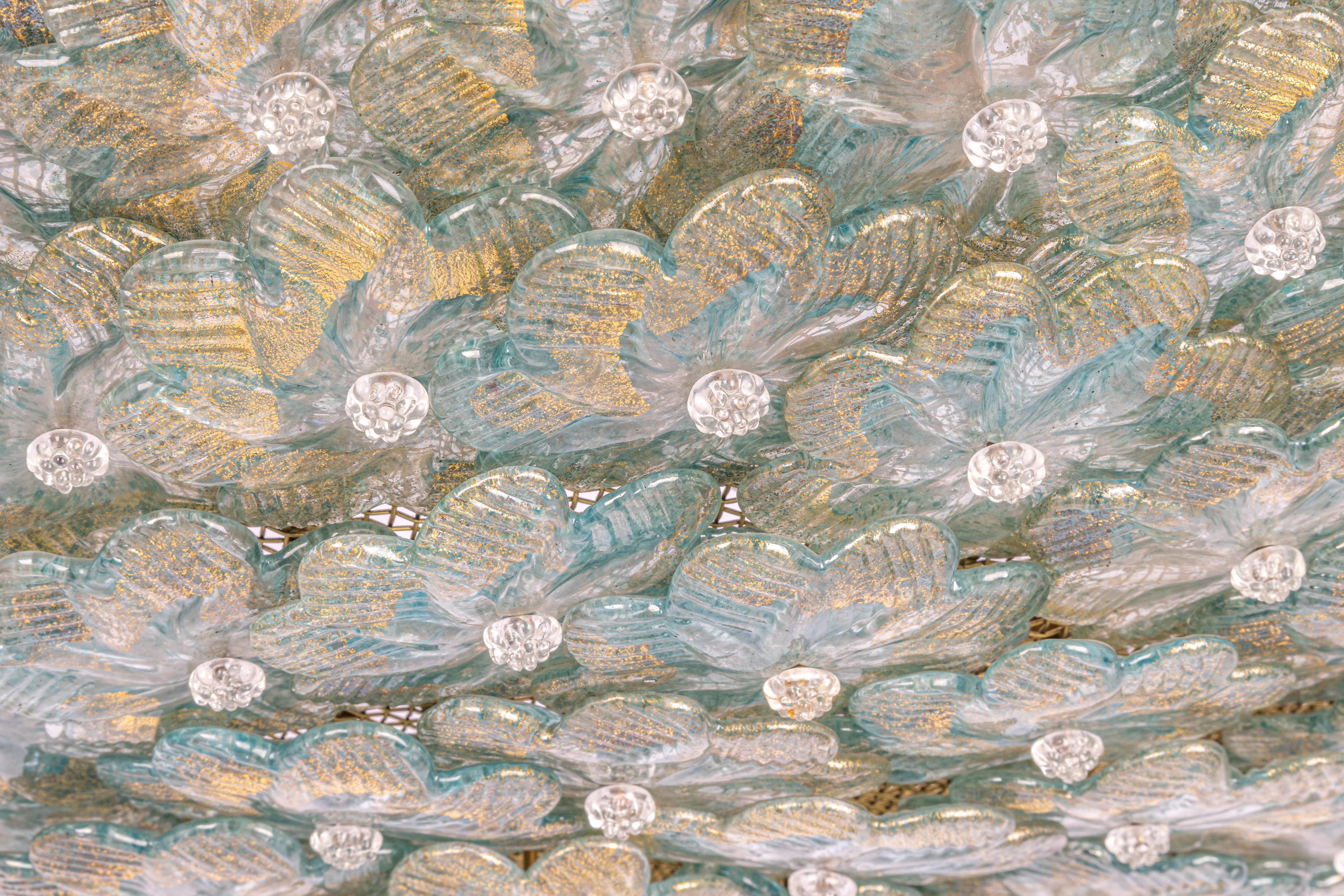 Deckenleuchte aus grünem Muranoglas von Barovier&Toso, Italien, 1960er Jahre im Angebot 1