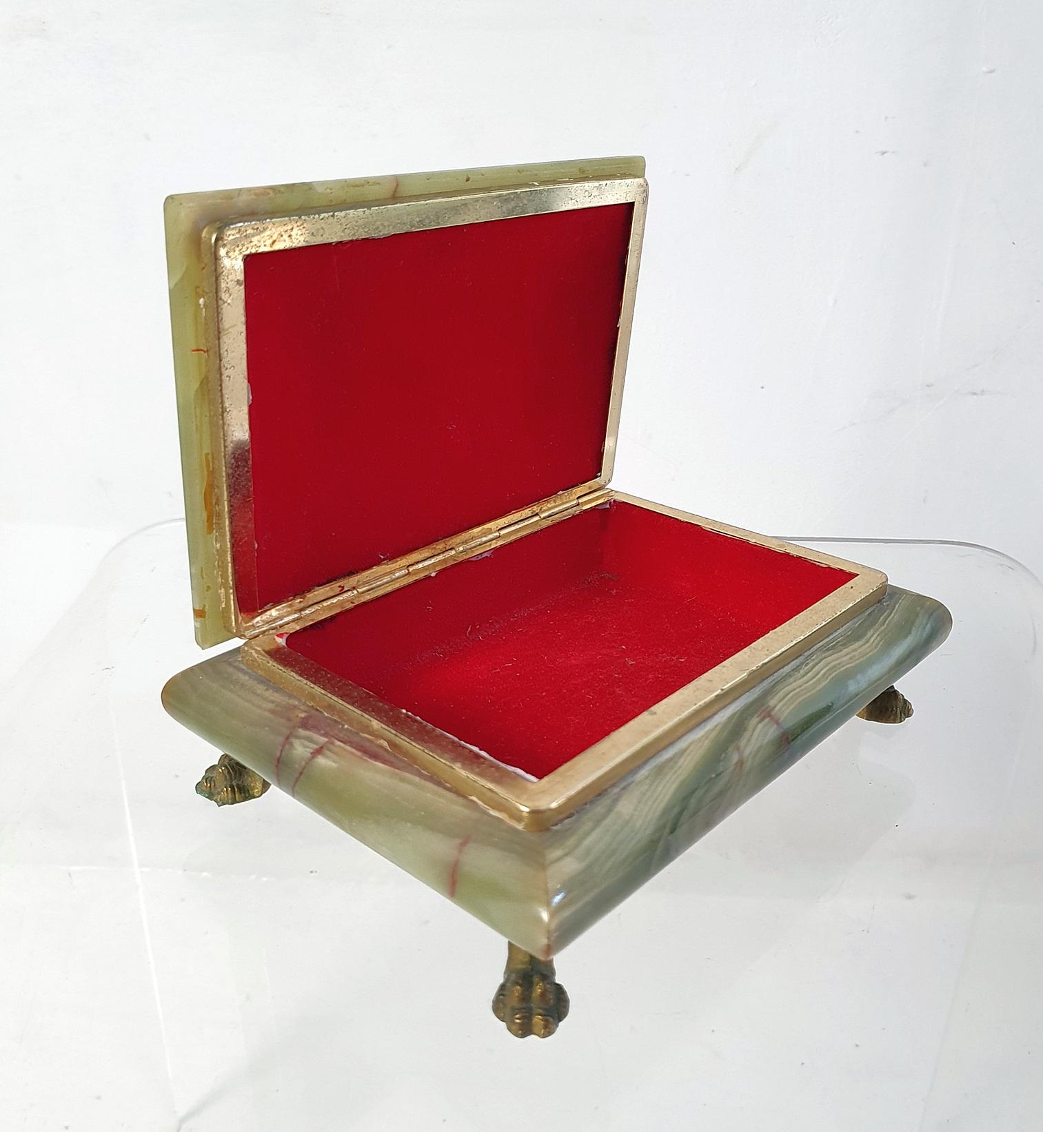 Grüne Onyx-Marmor-Box aus der Mitte des Jahrhunderts, Italien (Italienisch) im Angebot