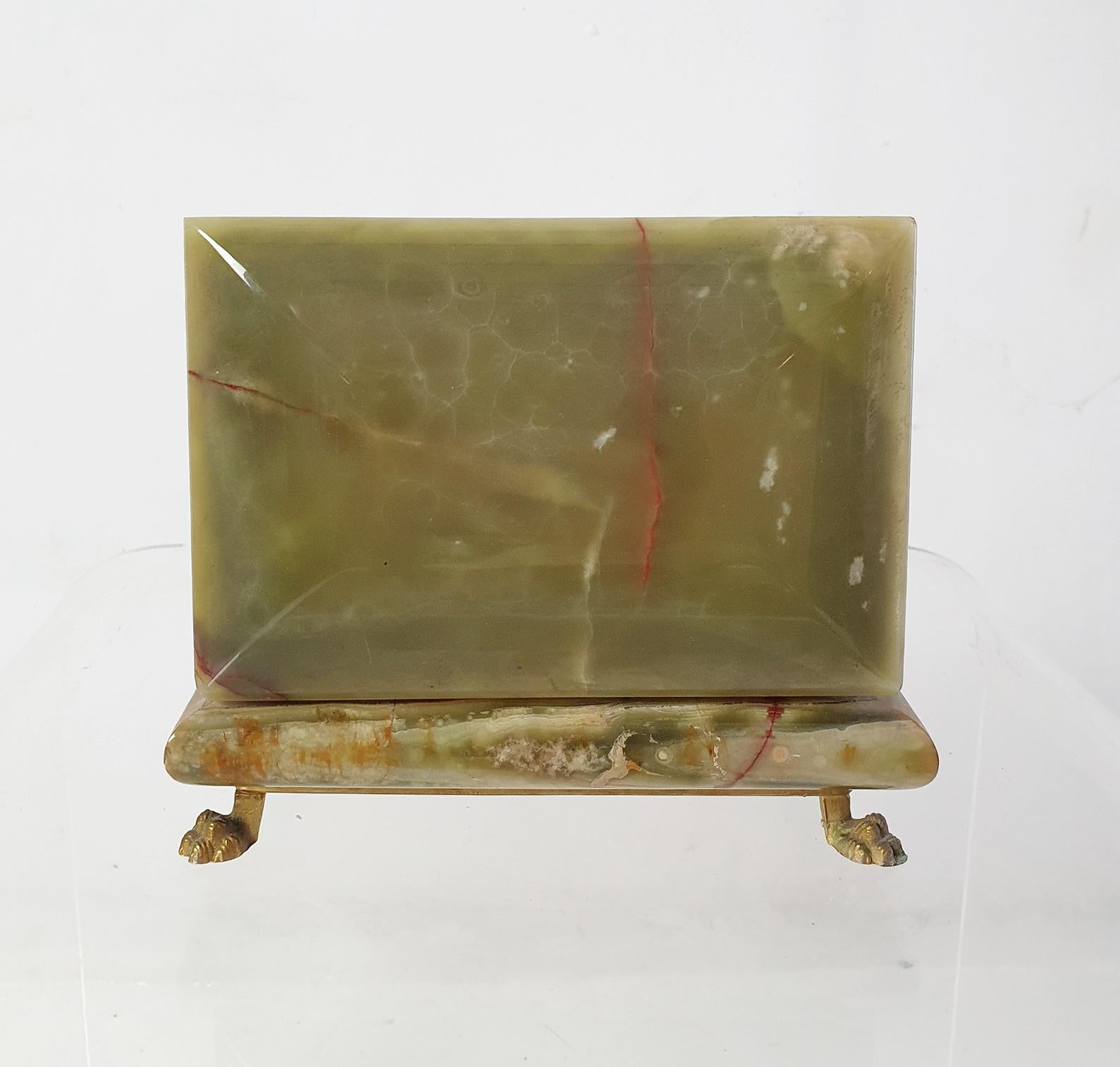 Italian Midcentury Green Onyx Marble Box, Italy For Sale