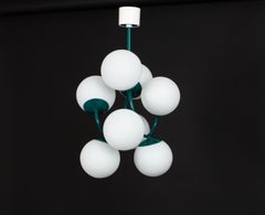 Grüne Orbital-Pendelleuchte von Kaiser, Deutschland, 1960er Jahre