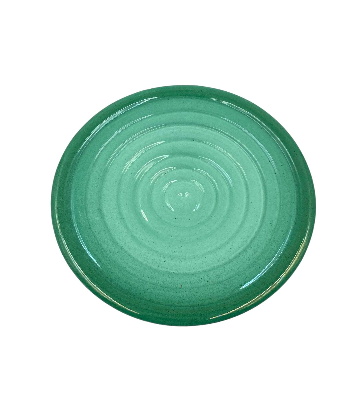 Midcentury Green Plate / Vide Poche, Giuseppe Mazzotti, Albisola, Italy, 1950 For Sale 6