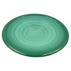 Vintage Midcentury Green Plate / Vide Poche, Giuseppe Mazzotti, Albisola, Italy, 1950