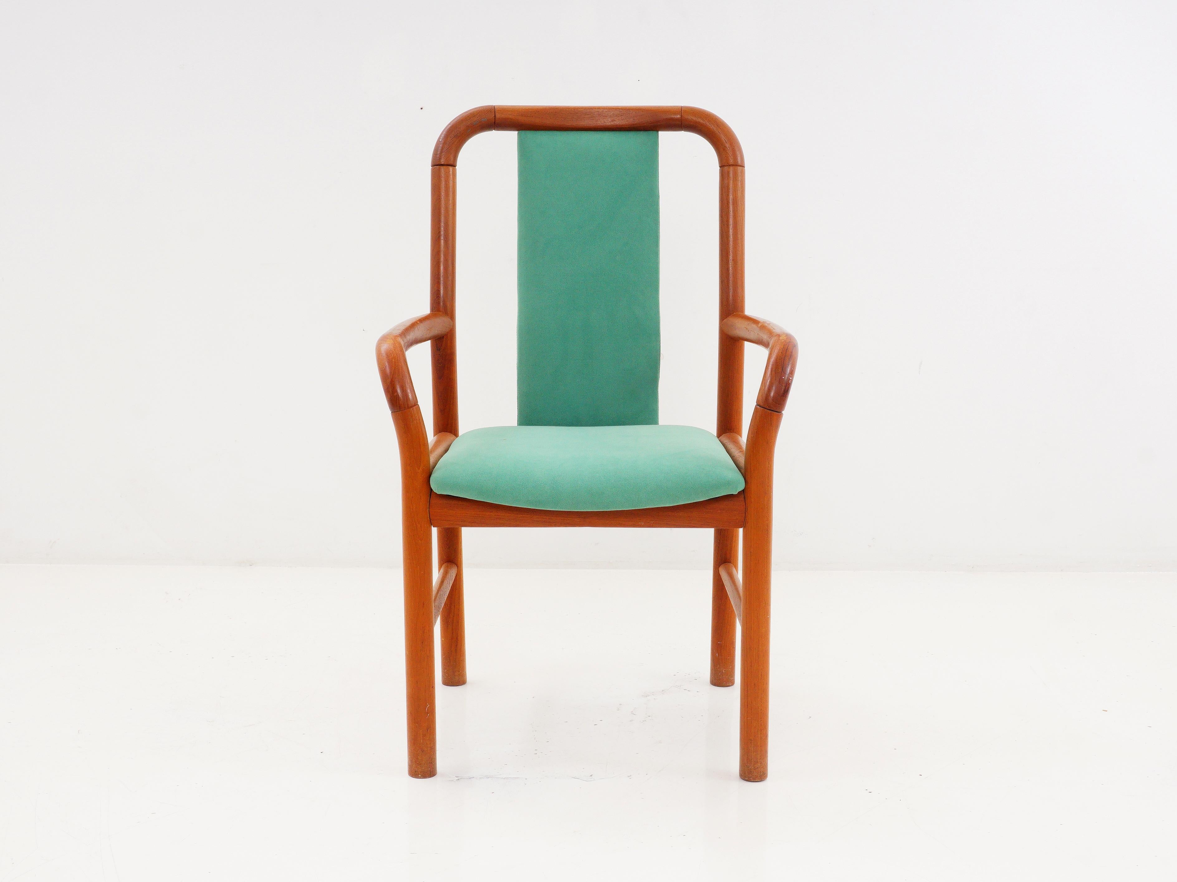 Midcentury Green Upholstered Dining Chairs, 1970s For Sale 3