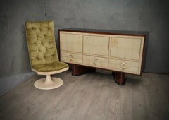 Sessel aus Harz und grünem Samt aus der Mitte des Jahrhunderts, 1970