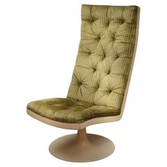 Sillones de resina y terciopelo verde de mediados de siglo, 1970