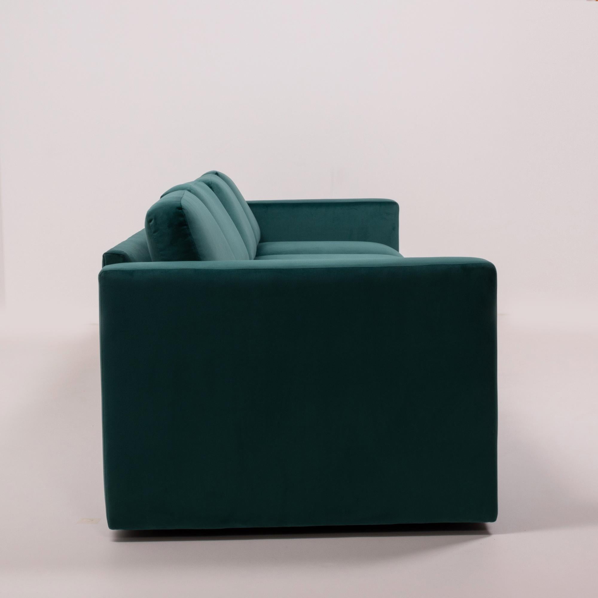 Midcentury Green Velvet Modular Sofa by Milo Baughman for Thayer Coggin ...