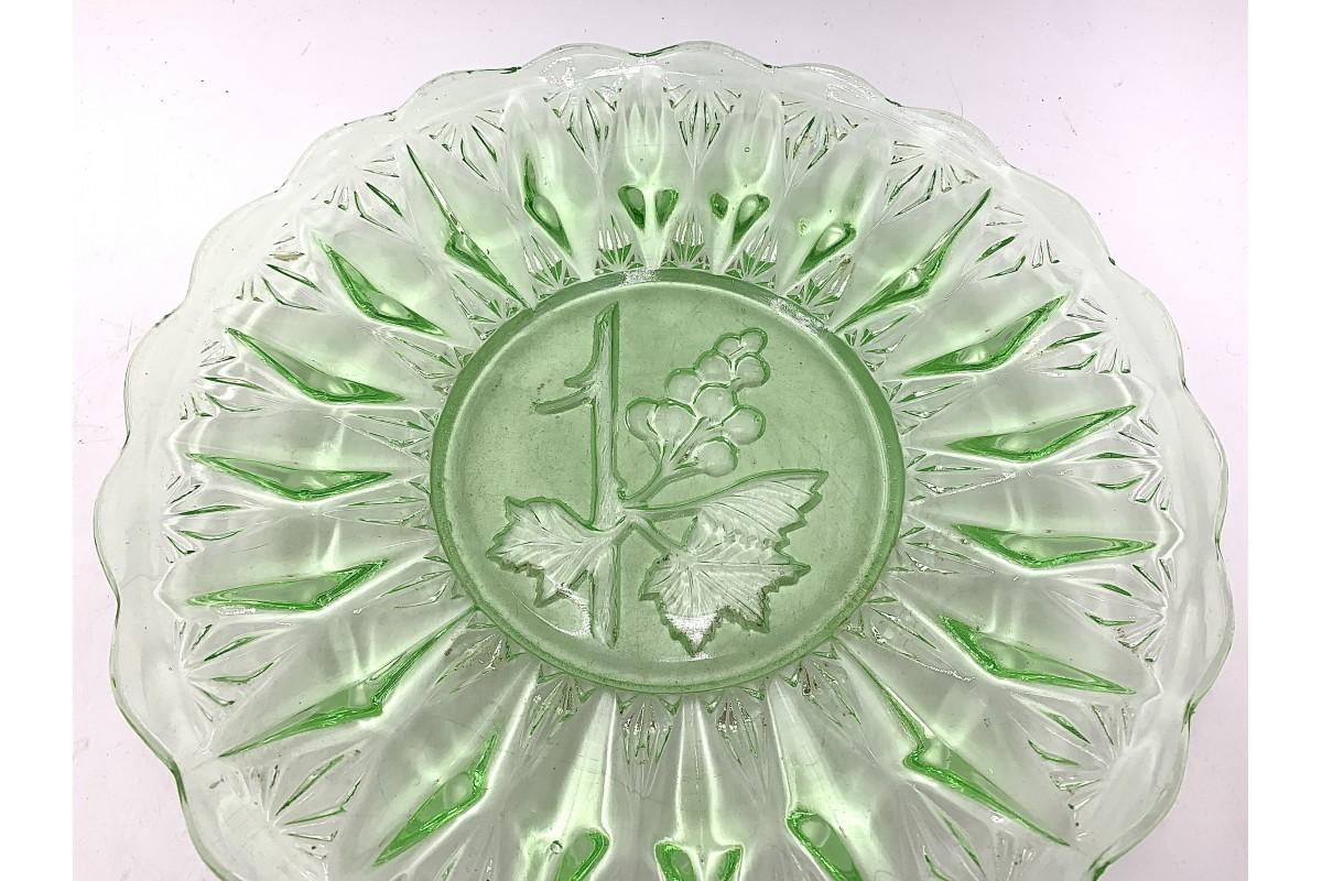 Mid-Century Modern Mid-Century Green Vintage Plate, Poland, 1960s For Sale