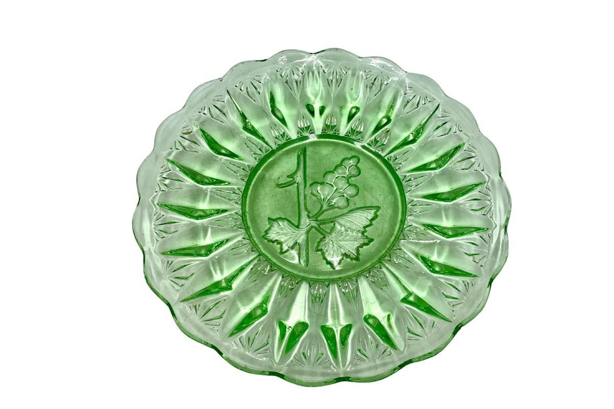 Polish Mid-Century Green Vintage Plate, Poland, 1960s For Sale
