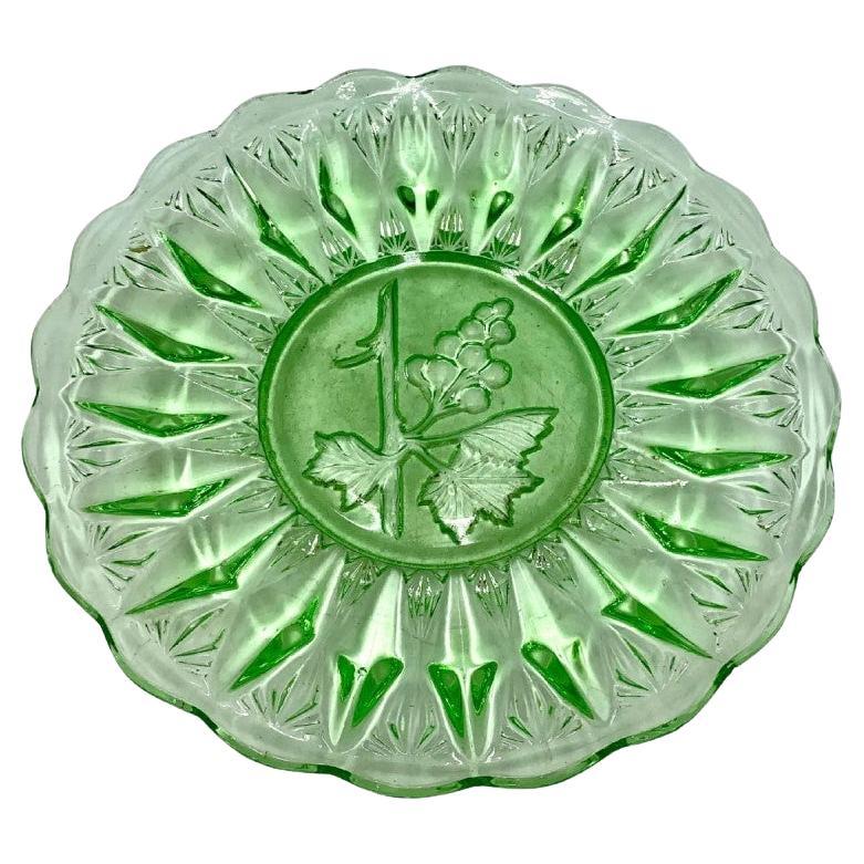 Mid-Century Green Vintage Plate, Poland, 1960s For Sale