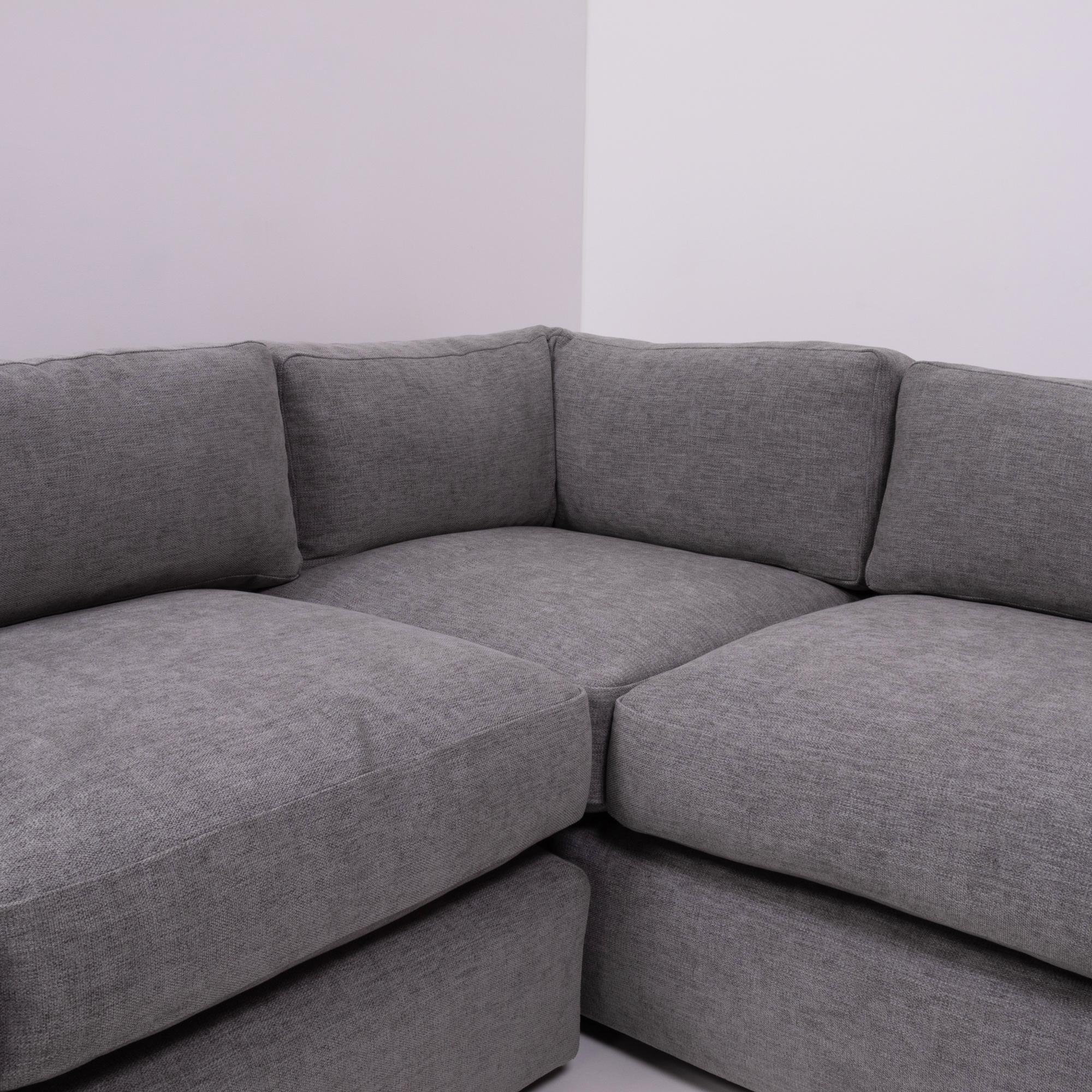 Midcentury Grey Fabric Sectional Corner Sofa by Milo Baughman In Excellent Condition In London, GB
