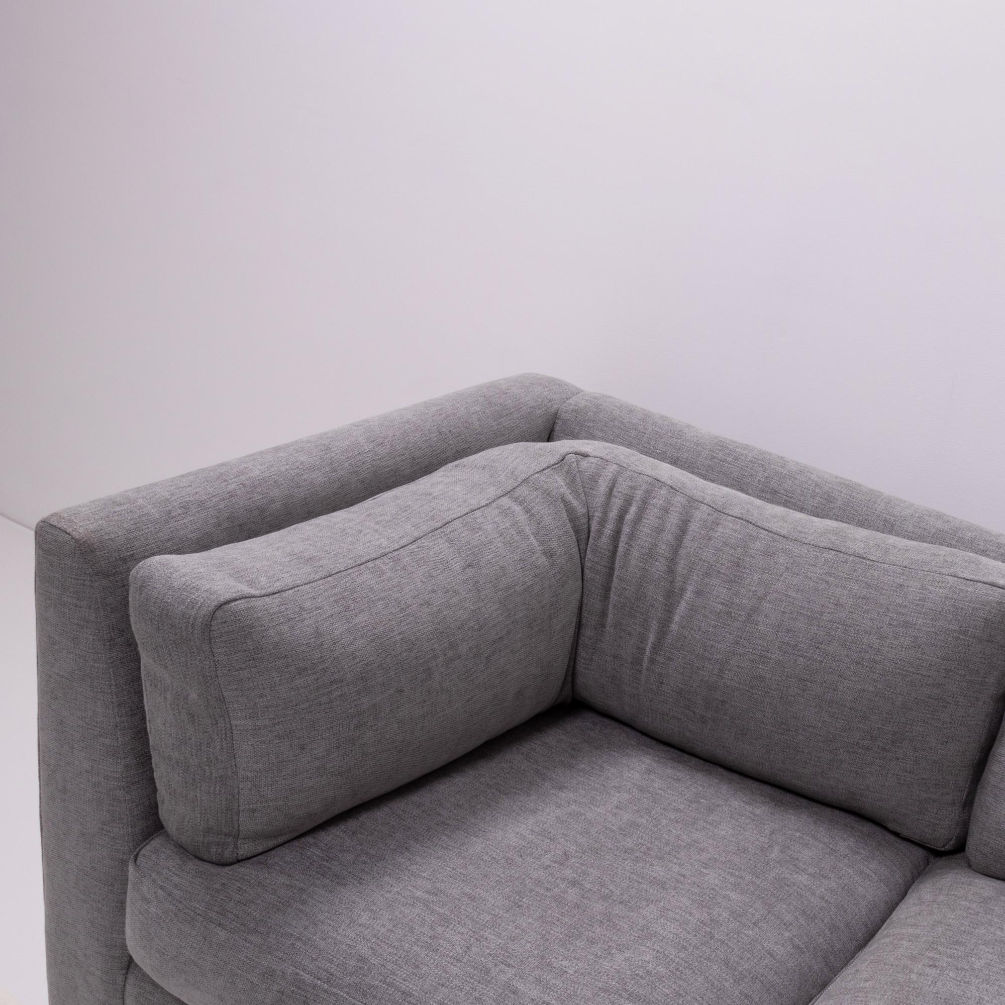 Mid-20th Century Midcentury Grey Fabric Sectional Corner Sofa by Milo Baughman