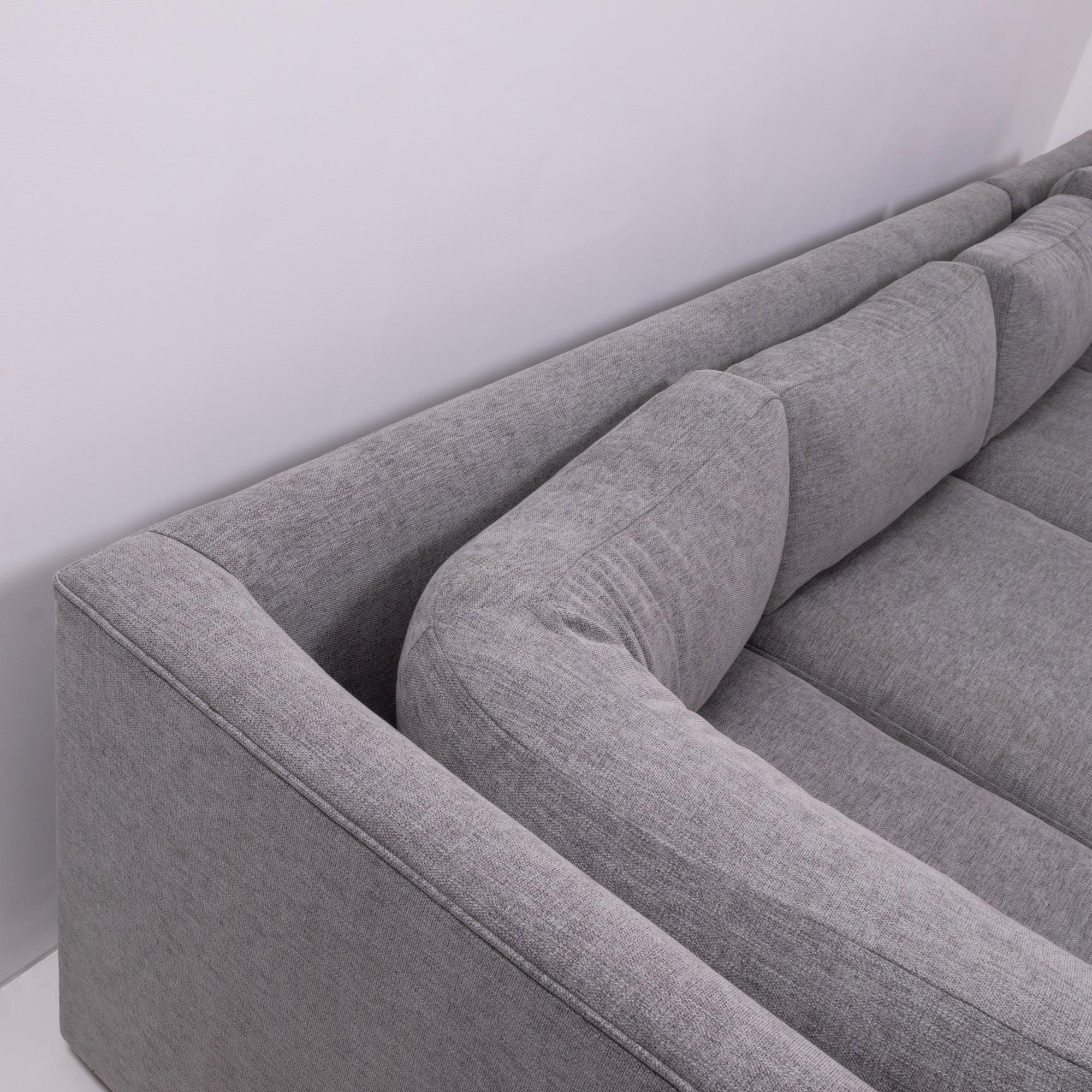Midcentury Grey Fabric Sectional Corner Sofa by Milo Baughman 1