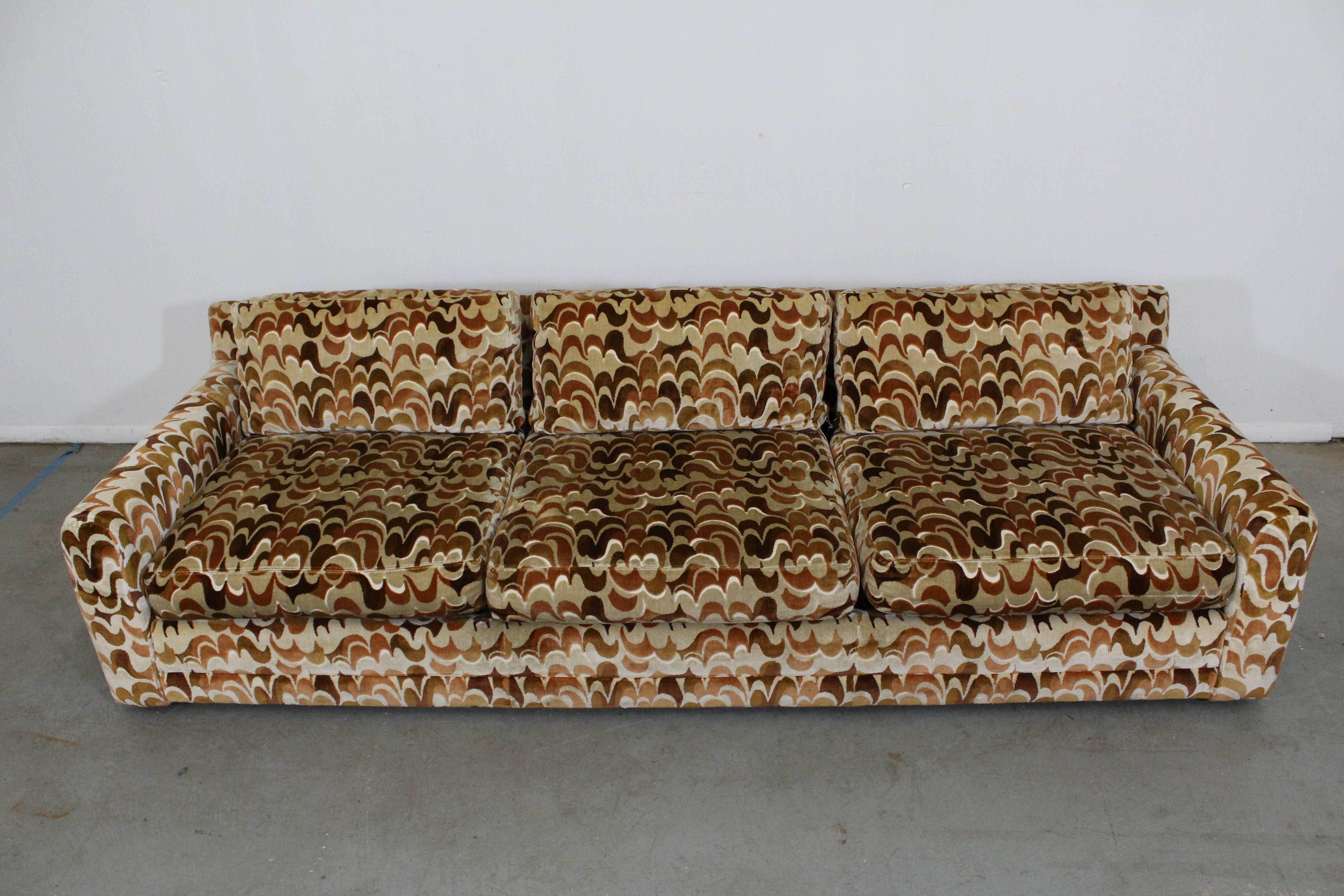 Upholstery Midcentury Groovy Sofa by Milo Baughman for Selig