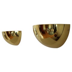 Midcentury Half Moon Wall Sconces in Brass by Vereinigte Werkstätten, 1960s