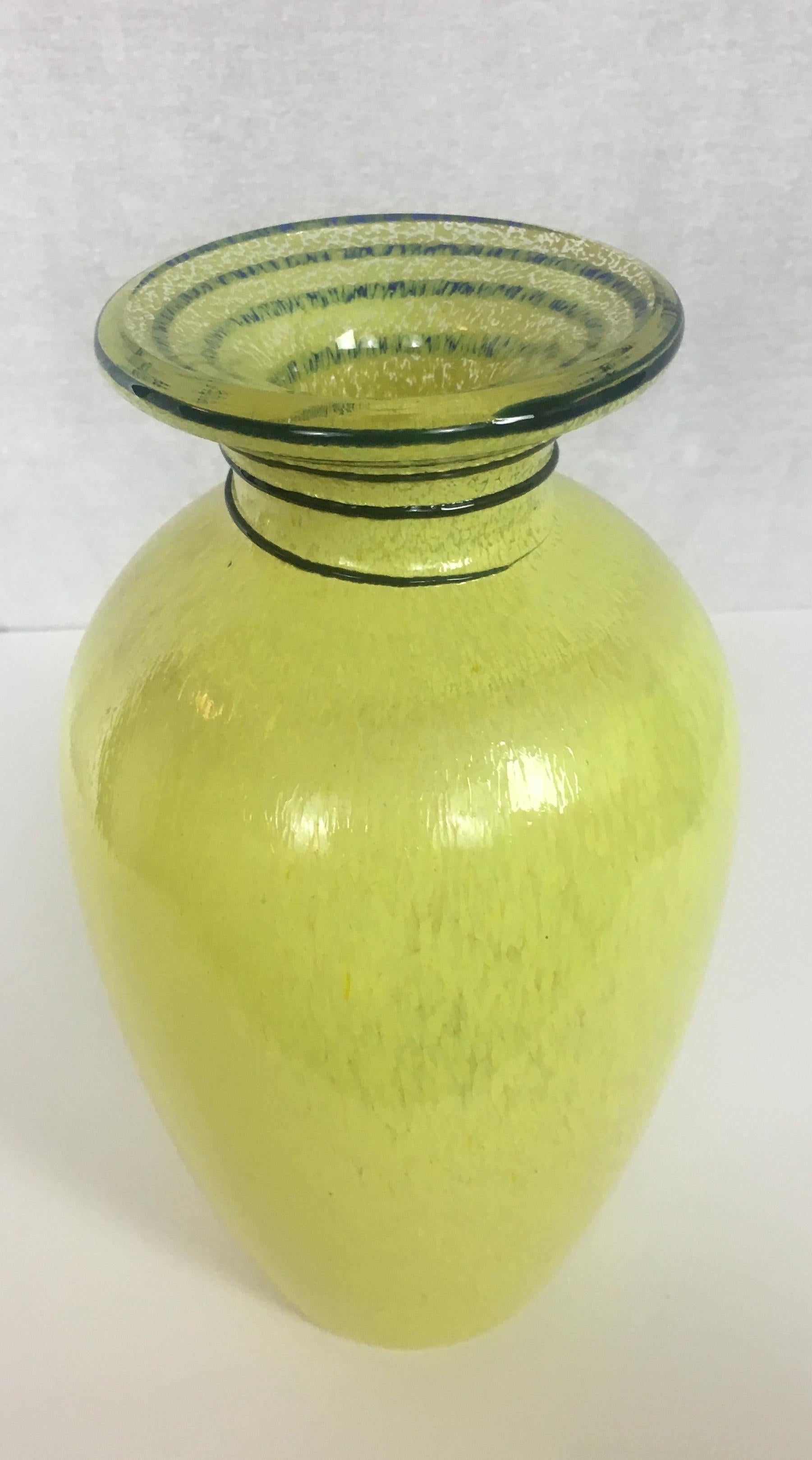 French Hand Blown Art Glass Vase attributed to Legras 2
