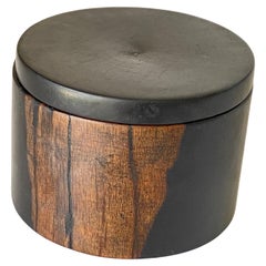 Midcentury Hand Carved Solid Ebony Wood Box, France, 1950s