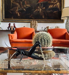 Sauterelle en corne fabriquée à la main au milieu du siècle, France, années 1960