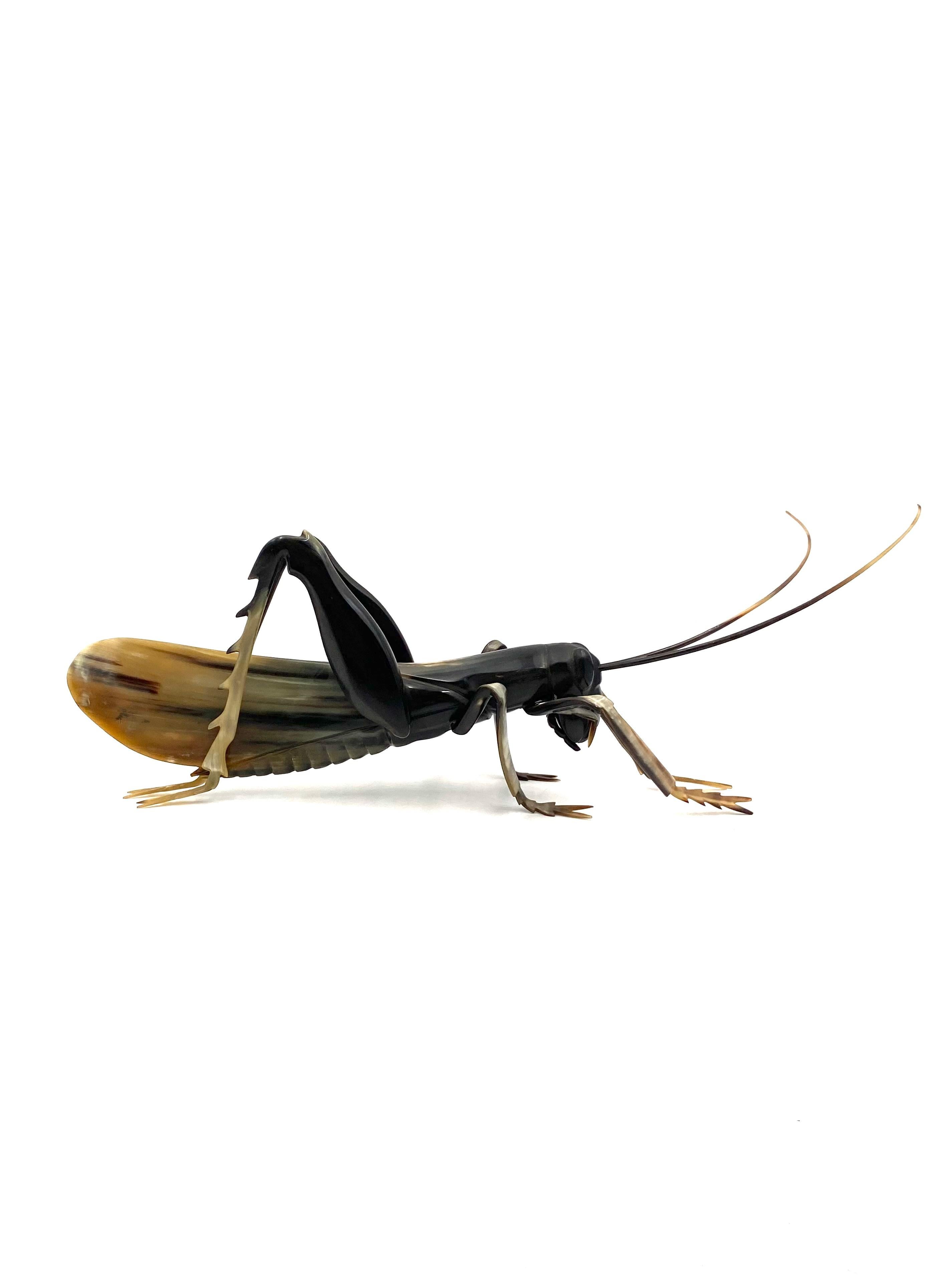 Saltamontes de cuerno artesanal de mediados de siglo, Francia, años 60 en venta 2
