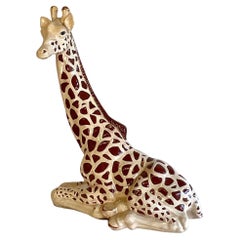 Midcentury Hand Painted Ceramic Giraffe