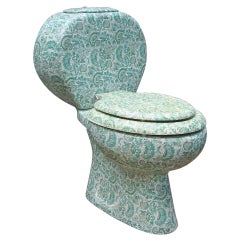 Midcentury Hand Painted Richard Ginori Porcelain Commode, Toilet, Water Closet