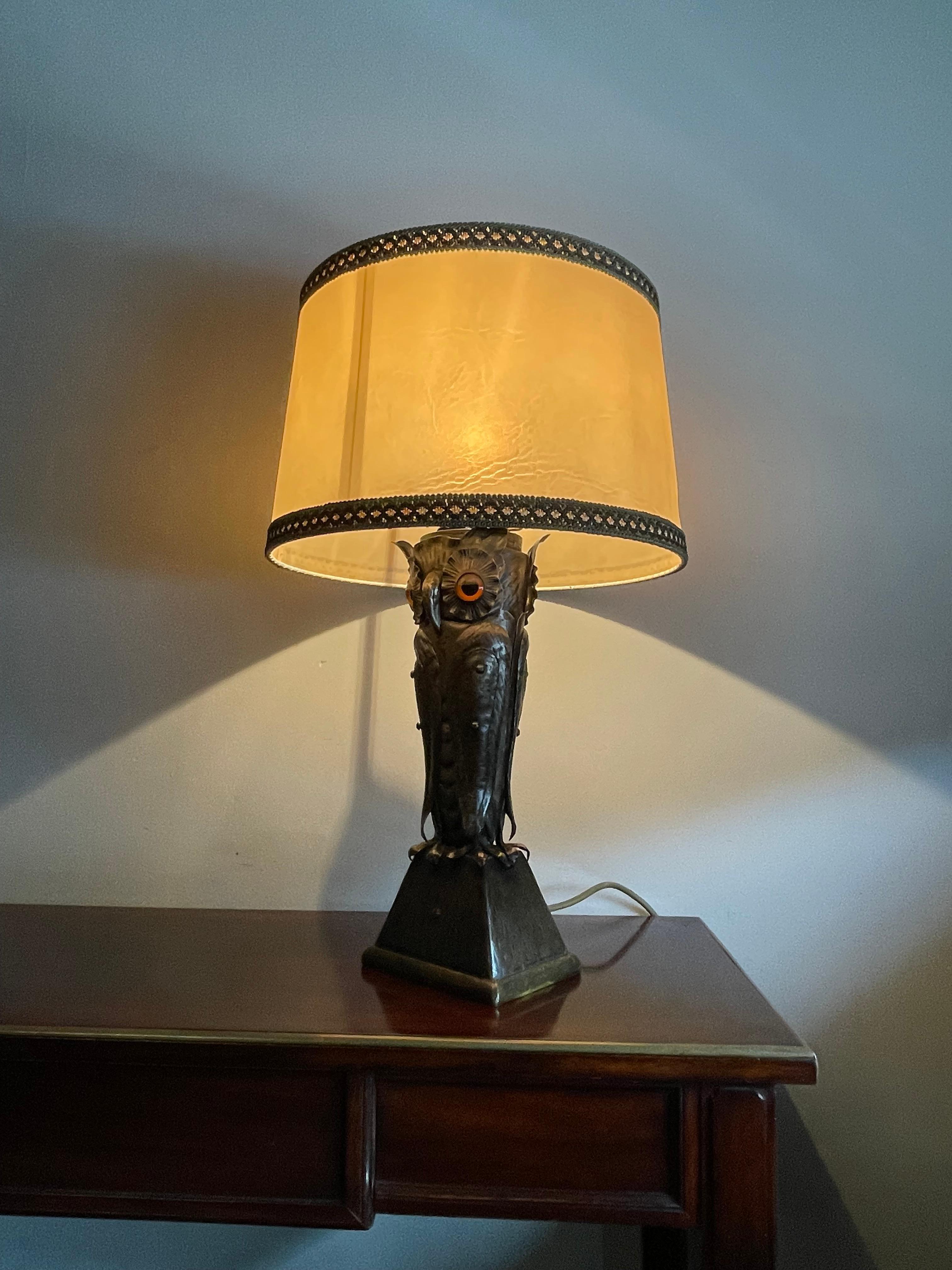 glass owl lamp