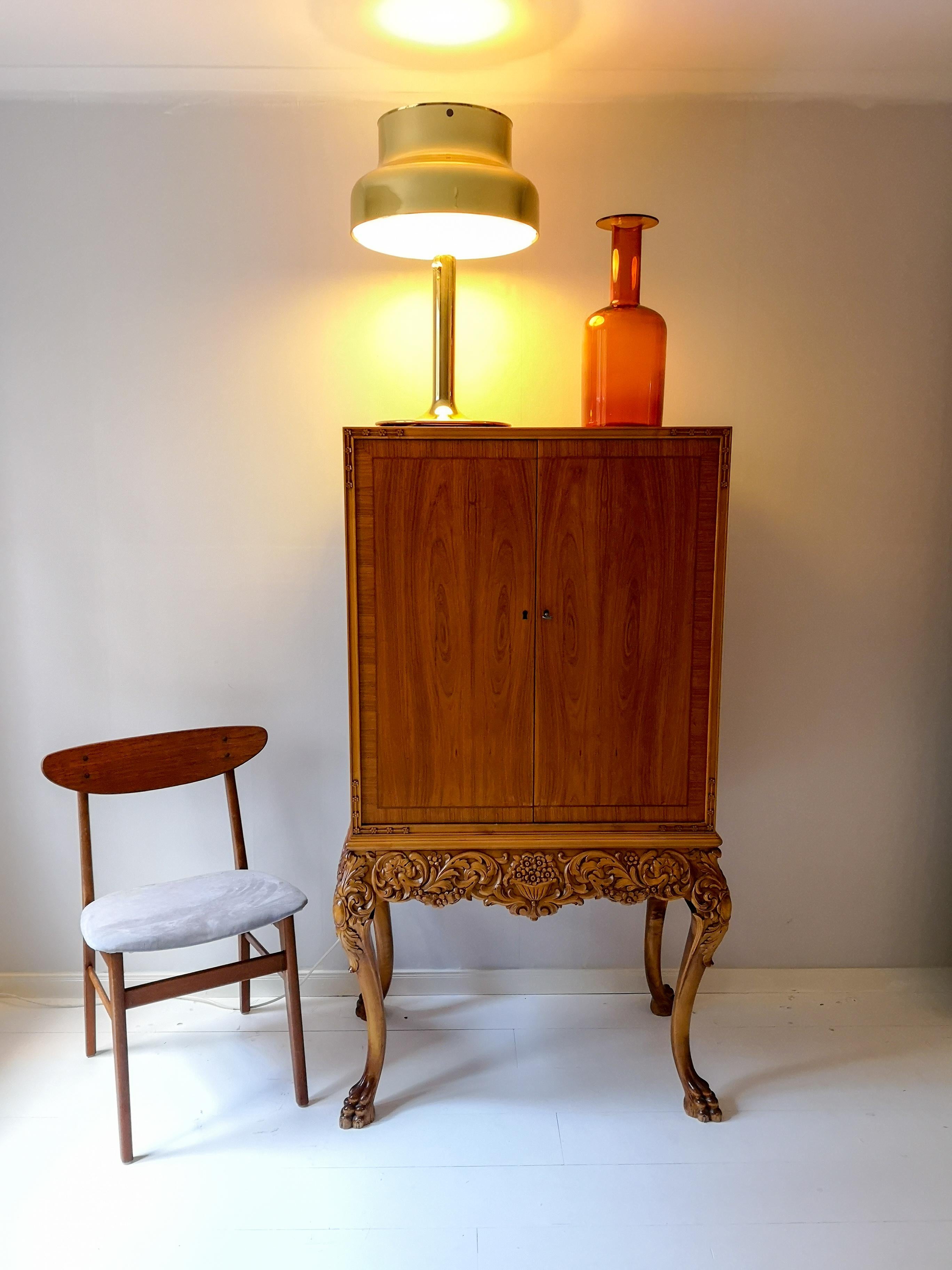 Midcentury Handcrafted Cabinet Elm, Sweden, 1940s For Sale 9