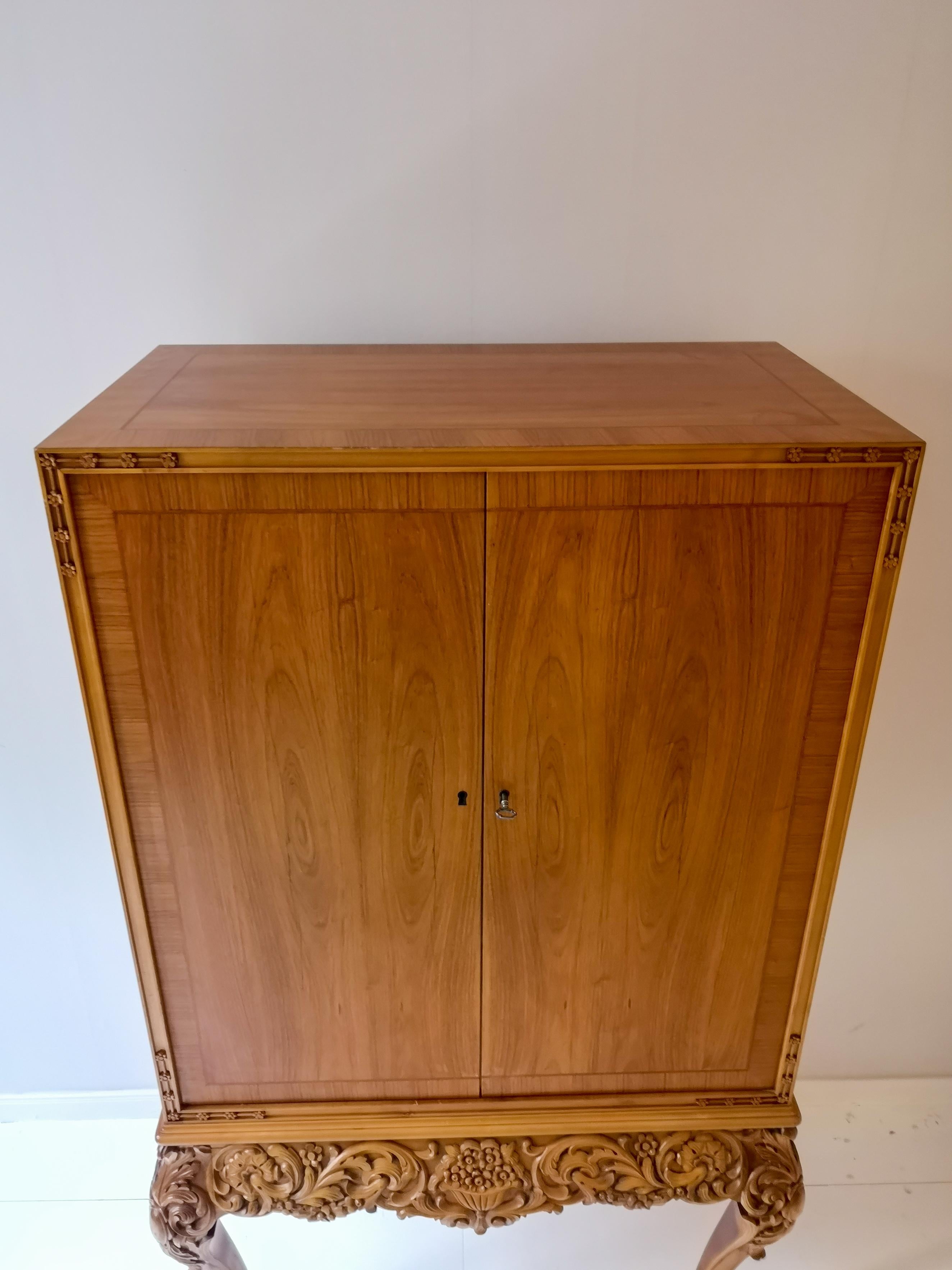 Mid-Century Modern Midcentury Handcrafted Cabinet Elm, Sweden, 1940s For Sale