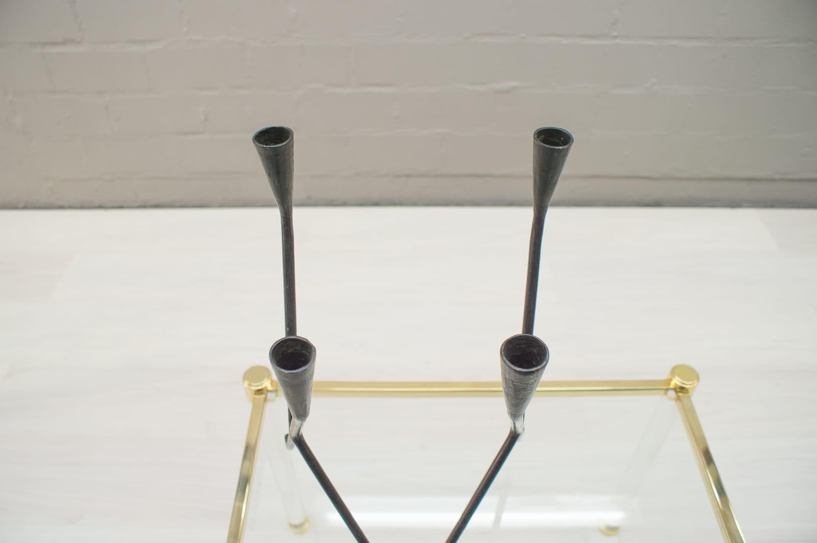 Mid-20th Century Midcentury Handcrafted Iron Candleholder from Germany, 1950s For Sale