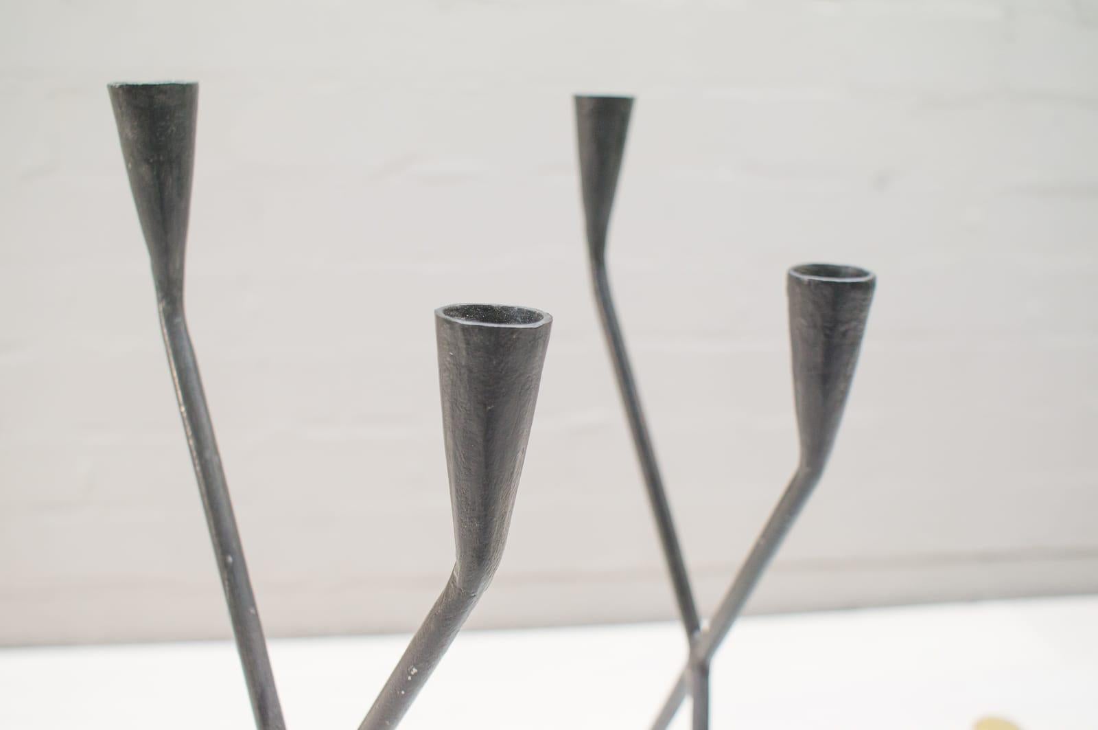 Midcentury Handcrafted Iron Candleholder from Germany, 1950s For Sale 1