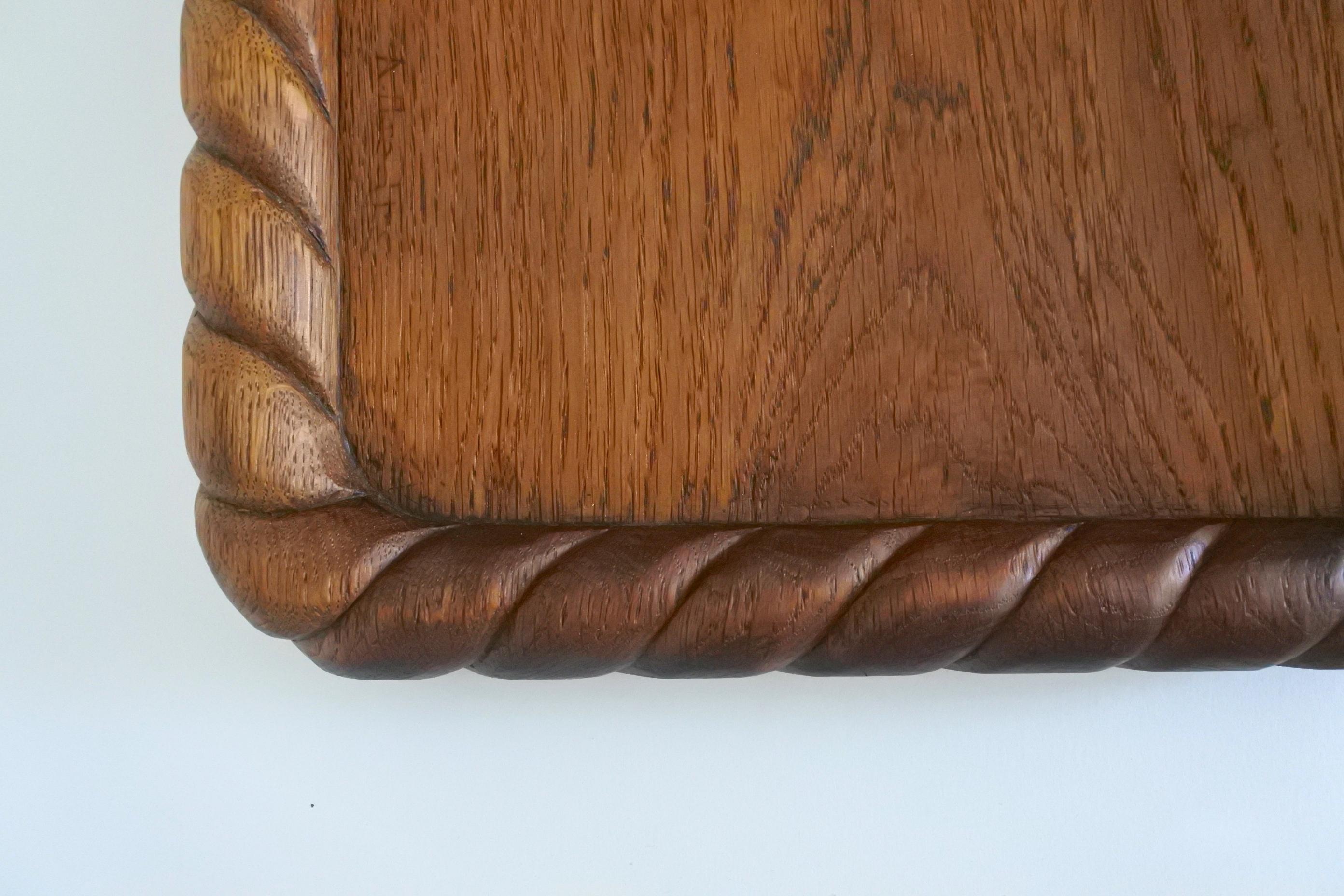 Midcentury Handcrafted Solid Oakwood Tray or Platter, France, 1950s In Excellent Condition In La Teste De Buch, FR