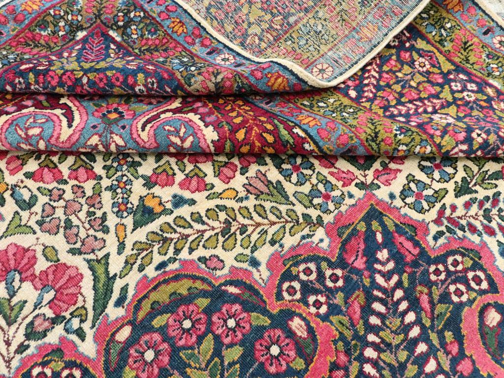 Midcentury Handmade Persian Yazd Large Carpet For Sale 2