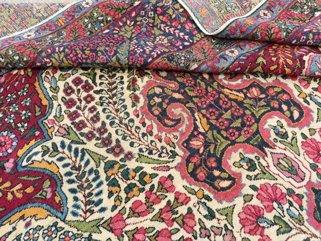 Midcentury Handmade Persian Yazd Large Carpet For Sale 3